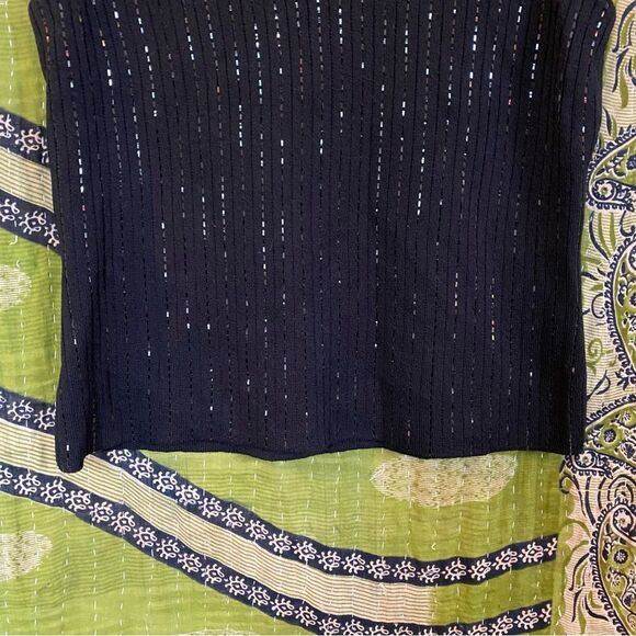 St. John Evening Black Sleeveless Embellished Knit Blouse Size Small - Picture 5 of 12
